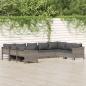 Preview: ARDEBO.de - 9-tlg. Garten-Lounge-Set mit Kissen Grau Poly Rattan