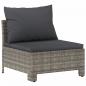 Preview: 7-tlg. Garten-Lounge-Set mit Kissen Grau Poly Rattan