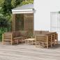 Preview: ARDEBO.de - 9-tlg. Garten-Lounge-Set mit Kissen Taupe Bambus