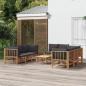 Preview: ARDEBO.de - 9-tlg. Garten-Lounge-Set mit Dunkelgrauen Kissen Bambus