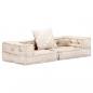 Preview: 2-Sitzer Modularer Pouf Beige Stoff