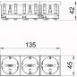 Preview: ARDEBO.de - Steckdose 0°, 3-fach, kodiert Schutzkontakt 250V, 10/16A, PC, signalrot, RAL 3001