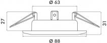 Preview: Nobile D 3830 A++ Einbauleuchte ohne Sprengring, schwenkbar, chrom matt (1760000100)