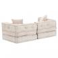 Preview: 2-Sitzer Modularer Pouf Beige Stoff