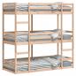 Preview: Dreifach-Etagenbett 75x190 cm Massivholz Kiefer