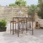 Preview: ARDEBO.de - Bartisch mit Glasplatte Braun 110x70x110 cm Poly Rattan