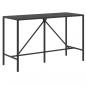 Preview: Bartisch mit Glasplatte Schwarz 180x70x110 cm Poly Rattan