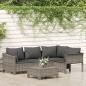 Preview: ARDEBO.de - 5-tlg. Garten-Lounge-Set mit Kissen Grau Poly Rattan