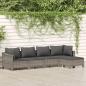 Preview: ARDEBO.de - 5-tlg. Garten-Lounge-Set mit Kissen Grau Poly Rattan