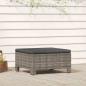 Preview: ARDEBO.de - Gartenhocker mit Kissen Grau Poly Rattan