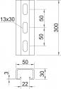 Preview: OBO Bettermann MS5030P0300FT Profilschiene, gelocht, Schlitzweite 22mm, 30x50x300mm, Stahl (1121243)