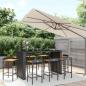 Preview: ARDEBO.de - 9-tlg. Gartenbar-Set Schwarz Poly Rattan & Massivholz Akazie