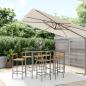 Preview: ARDEBO.de - 7-tlg. Gartenbar-Set Grau Poly Rattan & Massivholz Akazie