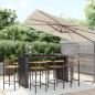 Preview: ARDEBO.de - 9-tlg. Gartenbar-Set Schwarz Poly Rattan & Massivholz Akazie