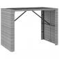 Preview: 7-tlg. Gartenbar-Set mit Kissen Grau Poly Rattan