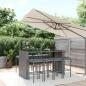 Preview: ARDEBO.de - 9-tlg. Gartenbar-Set mit Kissen Grau Poly Rattan