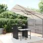 Preview: ARDEBO.de - 5-tlg. Gartenbar-Set mit Kissen Schwarz Poly Rattan