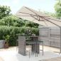 Preview: ARDEBO.de - 5-tlg. Gartenbar-Set mit Kissen Grau Poly Rattan