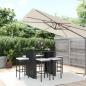 Preview: ARDEBO.de - 7-tlg. Gartenbar-Set mit Kissen Schwarz Poly Rattan