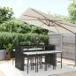 Preview: ARDEBO.de - 9-tlg. Gartenbar-Set mit Kissen Schwarz Poly Rattan