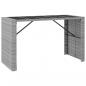 Preview: 9-tlg. Gartenbar-Set mit Kissen Grau Poly Rattan