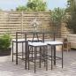 Preview: ARDEBO.de - 5-tlg. Gartenbar-Set mit Kissen Schwarz Poly Rattan