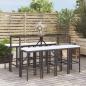 Preview: ARDEBO.de - 9-tlg. Gartenbar-Set mit Kissen Schwarz Poly Rattan