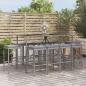 Preview: ARDEBO.de - 11-tlg. Gartenbar-Set mit Kissen Grau Poly Rattan