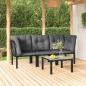 Preview: ARDEBO.de - 4-tlg. Garten-Lounge-Set Schwarz und Grau Poly Rattan