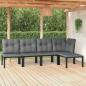 Preview: ARDEBO.de - 5-tlg. Garten-Lounge-Set Schwarz und Grau Poly Rattan