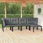 Preview: ARDEBO.de - 5-tlg. Garten-Lounge-Set Schwarz und Grau Poly Rattan