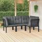 Preview: ARDEBO.de - 4-tlg. Garten-Lounge-Set Schwarz und Grau Poly Rattan