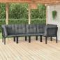 Preview: ARDEBO.de - 5-tlg. Garten-Lounge-Set Schwarz und Grau Poly Rattan