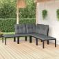 Preview: ARDEBO.de - 5-tlg. Garten-Lounge-Set Schwarz und Grau Poly Rattan