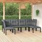 Preview: ARDEBO.de - 6-tlg. Garten-Lounge-Set Schwarz und Grau Poly Rattan