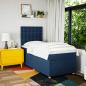 Preview: Boxspringbett mit Matratze Blau 80x200 cm Stoff