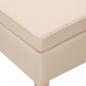 Preview: Hocker mit Holzbeinen Creme Stoff