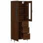 Preview: Highboard Braun Eichen-Optik 69,5x34x180 cm Holzwerkstoff