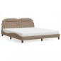 Preview: ARDEBO.de - Bett mit Matratze Cappuccino-Braun 180x200 cm Kunstleder