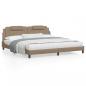 Preview: ARDEBO.de - Bett mit Matratze Cappuccino-Braun 200x200 cm Kunstleder