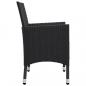 Preview: 3-tlg. Bistro-Set Poly Rattan und Massivholz Schwarz