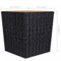 Preview: 3-tlg. Bistro-Set Poly Rattan und Massivholz Schwarz