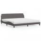 Preview: ARDEBO.de - Bett mit Matratze Grau 200x200 cm Kunstleder