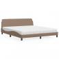 Preview: ARDEBO.de - Bett mit Matratze Cappuccino-Braun 180x200 cm Kunstleder