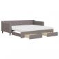 Preview: Tagesbett Ausziehbar mit Schubladen Taupe 90x200 cm Stoff