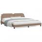 Preview: ARDEBO.de - Bett mit Matratze Cappuccino-Braun 200x200 cm Kunstleder