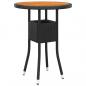 Preview: 3-tlg. Bistro-Set Poly-Rattan und Massivholz Schwarz