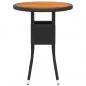 Preview: 3-tlg. Bistro-Set Poly-Rattan und Massivholz Schwarz