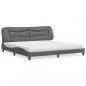 Preview: ARDEBO.de - Bett mit Matratze Grau 200x200 cm Kunstleder