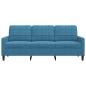 Preview: 3-Sitzer-Sofa Blau 180 cm Samt